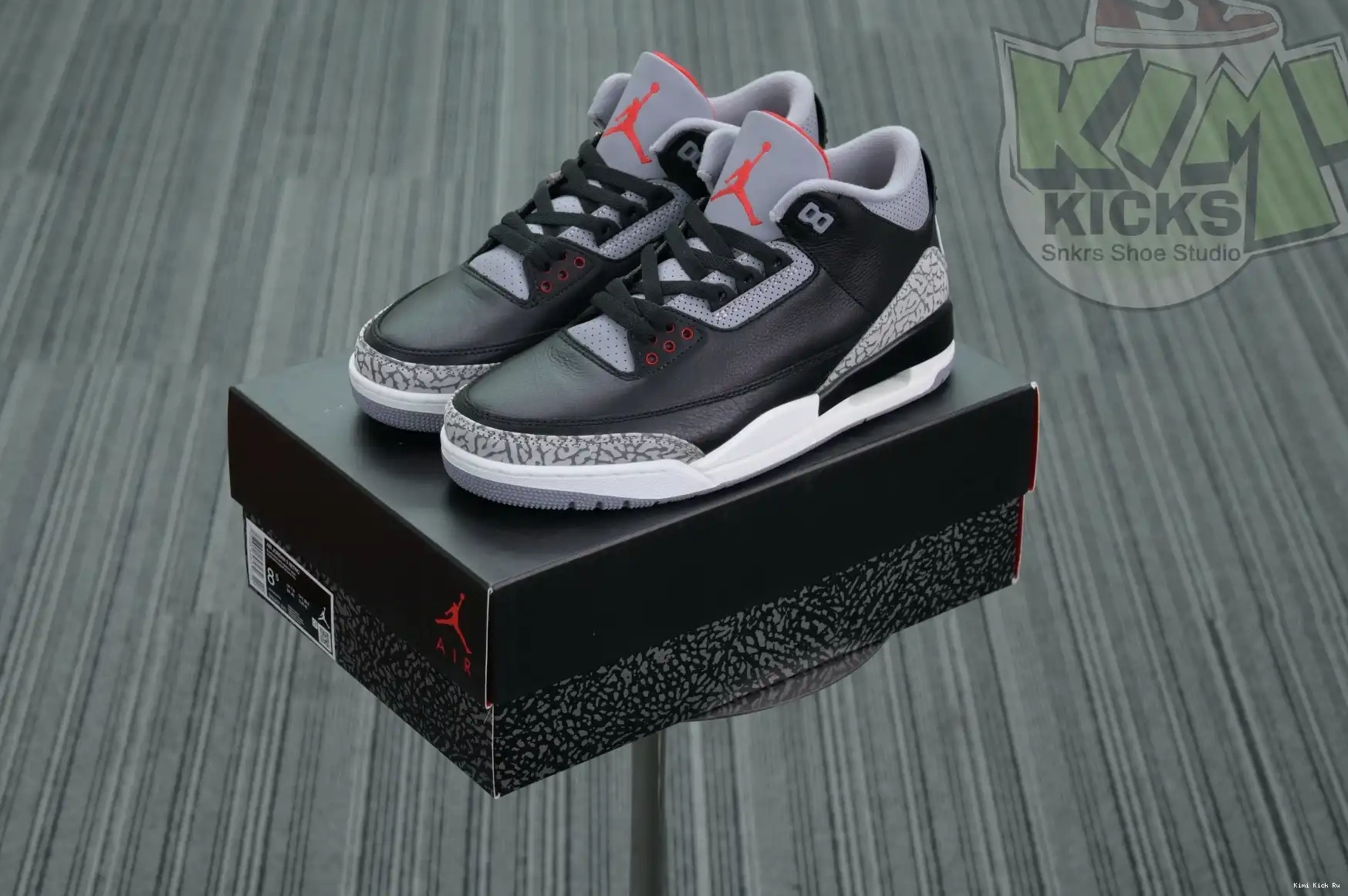 Air Cement Jordan Reimagined” 3“Black Kimikick 0607